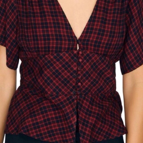Sanctuary Plaid Button Down Peplum Top - Picture 7 of 13